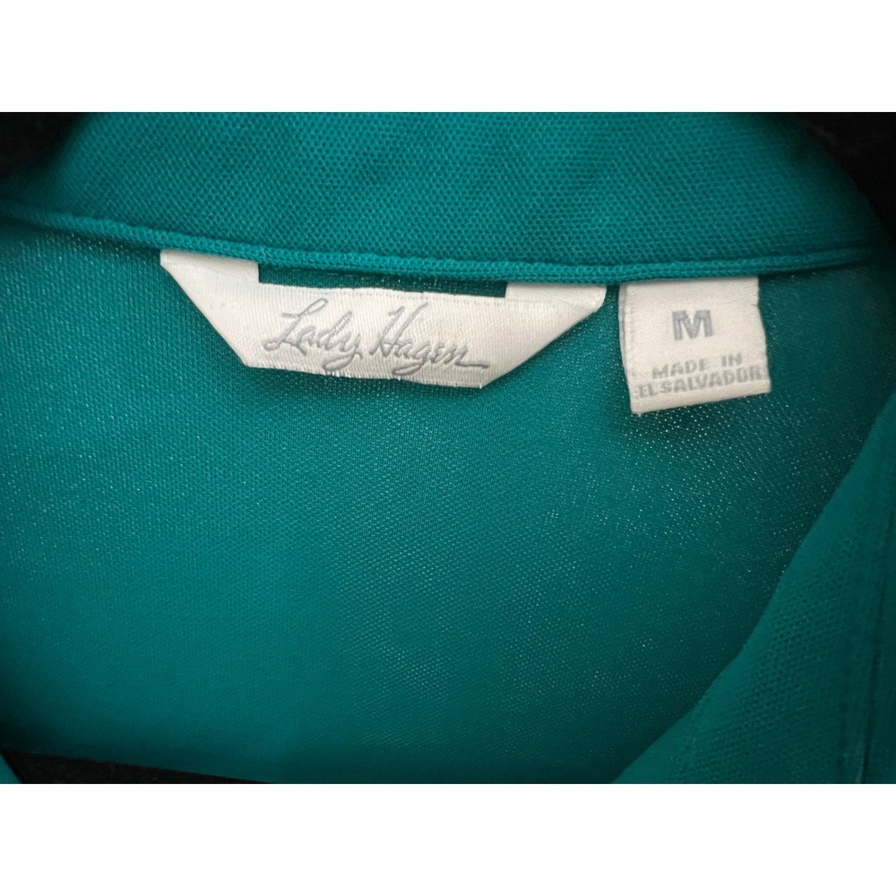 Lady Hagen Womens Teal Green Short Sleeve Golf Polo Shirt Size M Athletic Pique - Picture 4 of 11